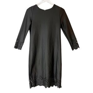 Allen‎ B. by Allen Schwartz Laser Cut Evening Scuba Black Dress Size M